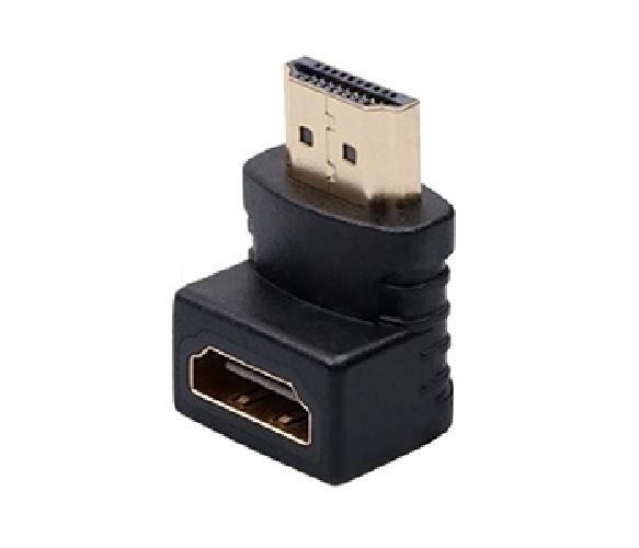 ADATTATORE SPINA HDMI (19PIN) A PRESA HDMI (19PIN) 90 GRADI DORATO