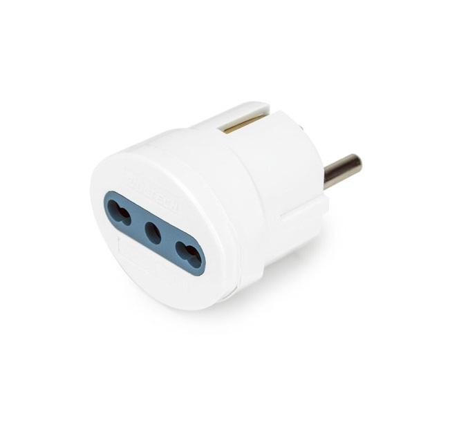 ADATTATORE 10/16A BIPASSO E 1 SCHUKO (AT-06)