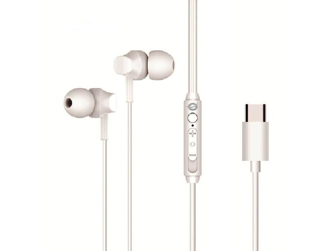 AURICOLARI BRENDAN03W IN-EAR CON CONNETTORE TIPO C - BIANCO