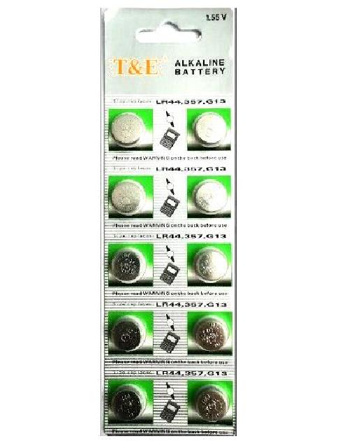 BATTERIE BOTTONE MINI 1.55V AG13 LR44 357 G13 ALKALINE (10 PEZZI)