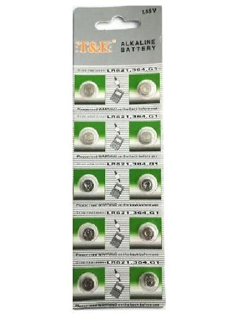 BATTERIE BOTTONE MINI 1.55V AG1 LR621 364 G4 ALKALINE (10 PEZZI)