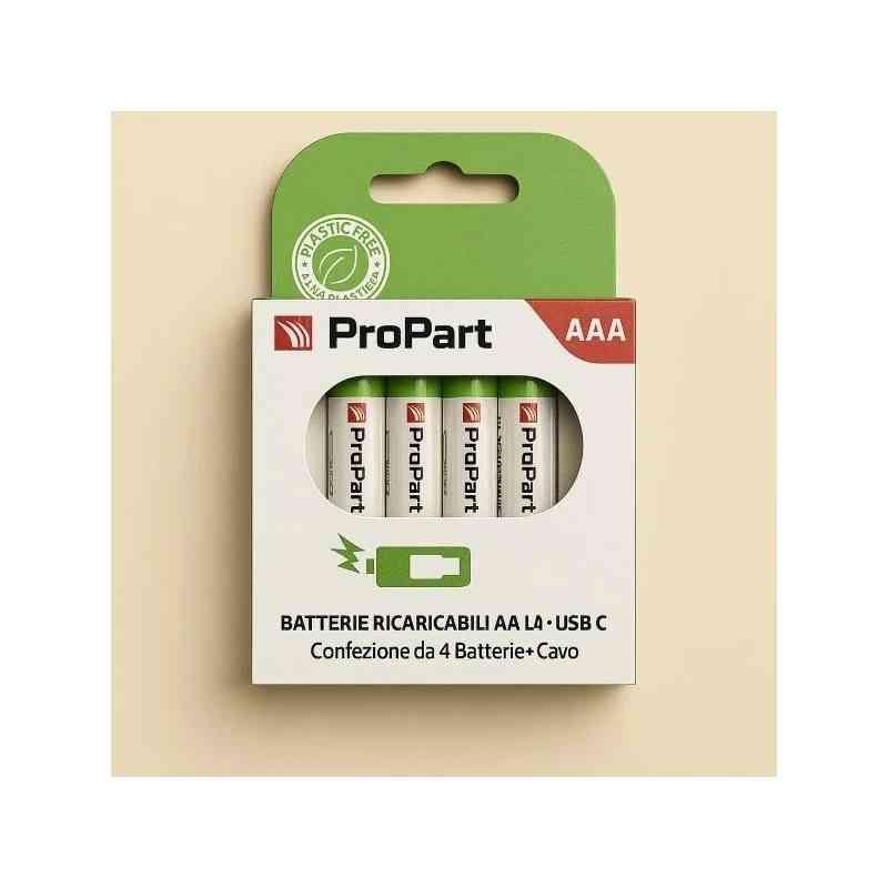 BATTERIE RICARICABILI AAA USB-C 356MAH 1.5V - CONF. 4PZ - EK-RB-06 (1INR10/28)