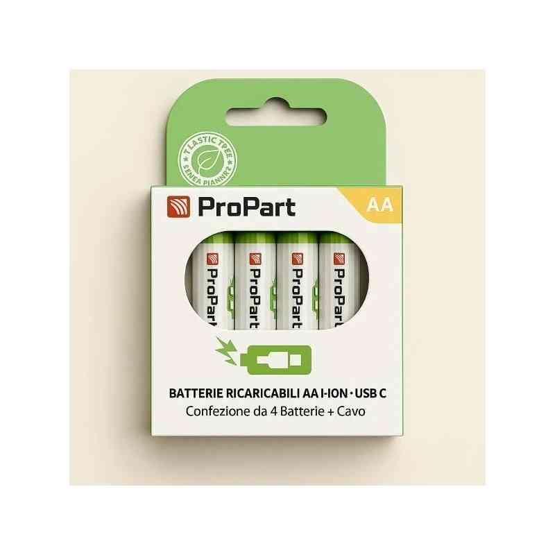 BATTERIE RICARICABILI AA USB-C 1250MAH 1.5V - CONF. 4PZ - EK-RB-01 (1INR14/40)