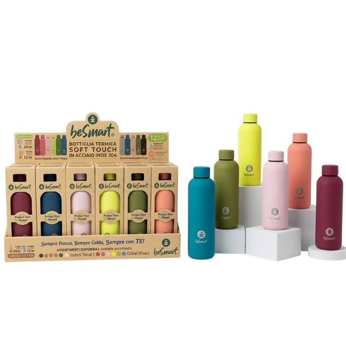 BOTTIGLIA TERMICA 500ML SOFT TOUCH - COLORI VIVACI - 1 PEZZO
