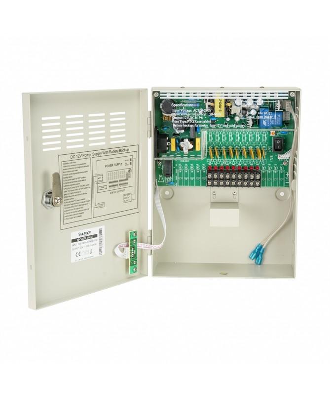 BOX ALIMENTATORE PER TELECAMERE (VS-CS1209-10A-BK) 12V 10A 9 CANALI