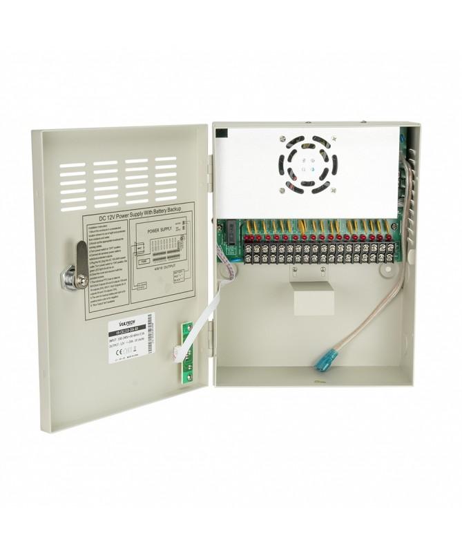 BOX ALIMENTATORE PER TELECAMERE (VS-CS1218-20A-BK) 12V 20A 18 CANALI