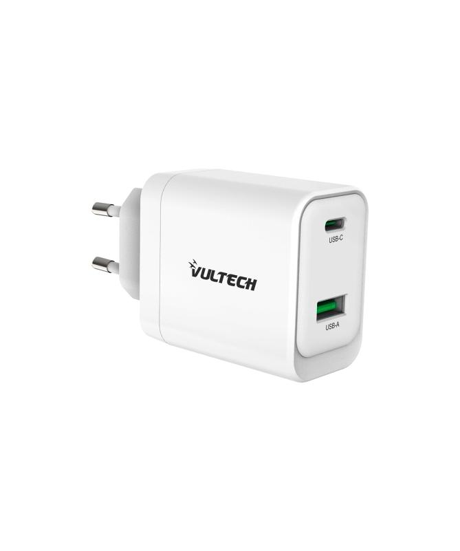 CARICABATTERIE CARICATORE DA RETE 1 TYPE-C + 1 USB GAN 45W (CC45-1C1A)