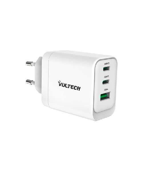 CARICABATTERIE CARICATORE DA RETE 2 TYPE-C + 1 USB GAN 65W (CC65-2C1A)