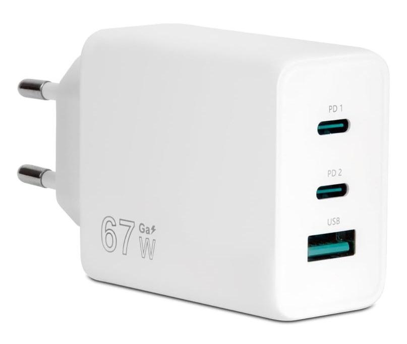 CARICABATTERIE USB-C 67W + 3X USB (CC-367PDCUGWH) BIANCO