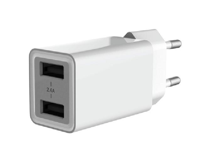 CARICA BATTERIE USB 2 PORTE 12W (ALTHEA06W)