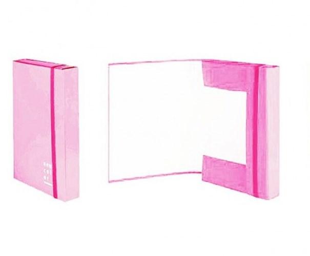 CARTELLA CON ELASTICO 3 LEMBI DORSO ROSA 3CM