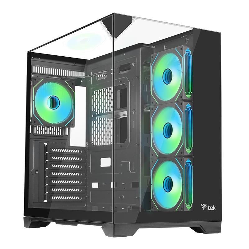 CASE GAMING DARK CAVE PANO - NO ALIMENTATORE - ARGB FAN - NERO (ITGCADCPAB)