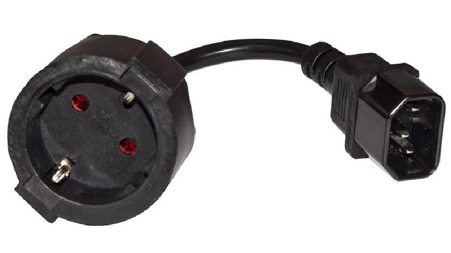 CAVO ADATTATORE DI ALIMENTAZIONE PRESA SCHUKO TEDESCA FEMMINA - IEC C14 MASCHIO