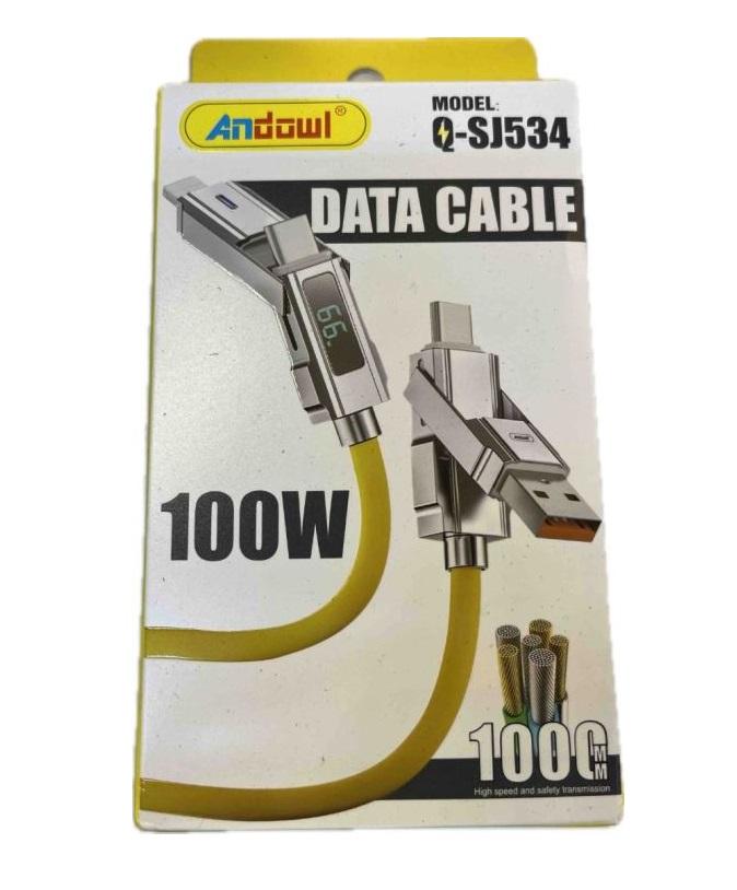CAVO DATI LED USB-C A LIGHTNING 100W 1MT (Q-SJ534)