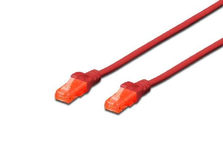 CAVO DI RETE DRITTO NON SCHERMATO CAT.6E 0,5 MT ROSSO (DK1614005R)