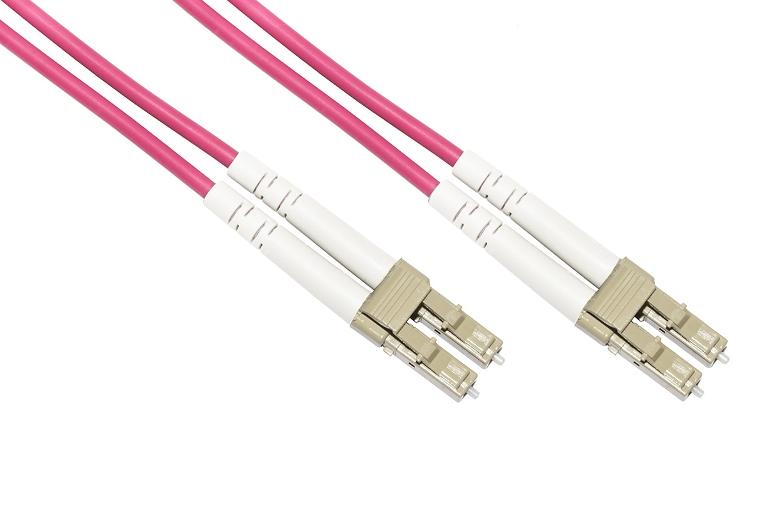 CAVO FIBRA OTTICA LC A LC MULTIMODE DUPLEX OM4 50/125 MT.1 (LKLCLC4501)