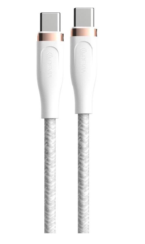 CAVO INTRECCIATO DA TYPE-C A TYPE-C PD 60W 1.5MT BIANCO (DECCC647W)