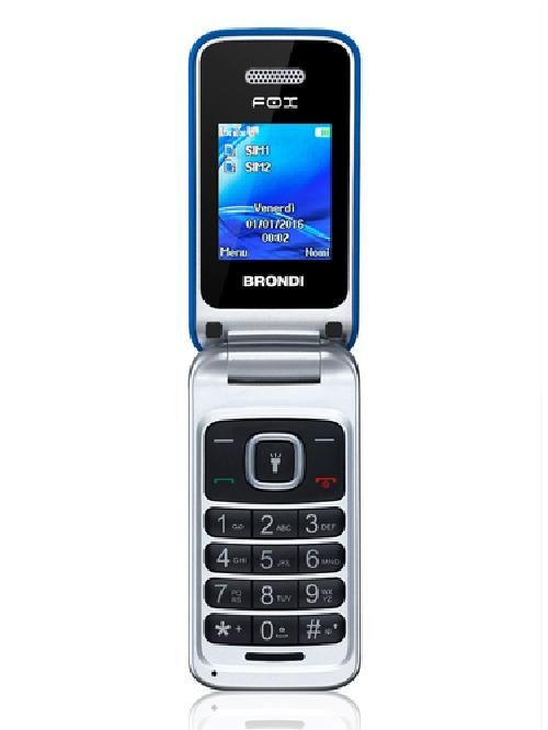 CELLULARE FOX DUAL SIM APERTURA A CONCHIGLIA - BLU