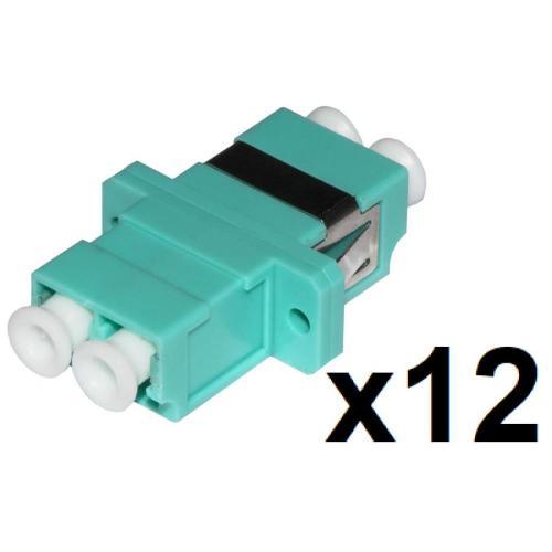 CONFEZIONE 12 ADATTATORI FIBRA OTTICA LC/LC MULTIMODE DUPLEX OM3 (LKLCD312)