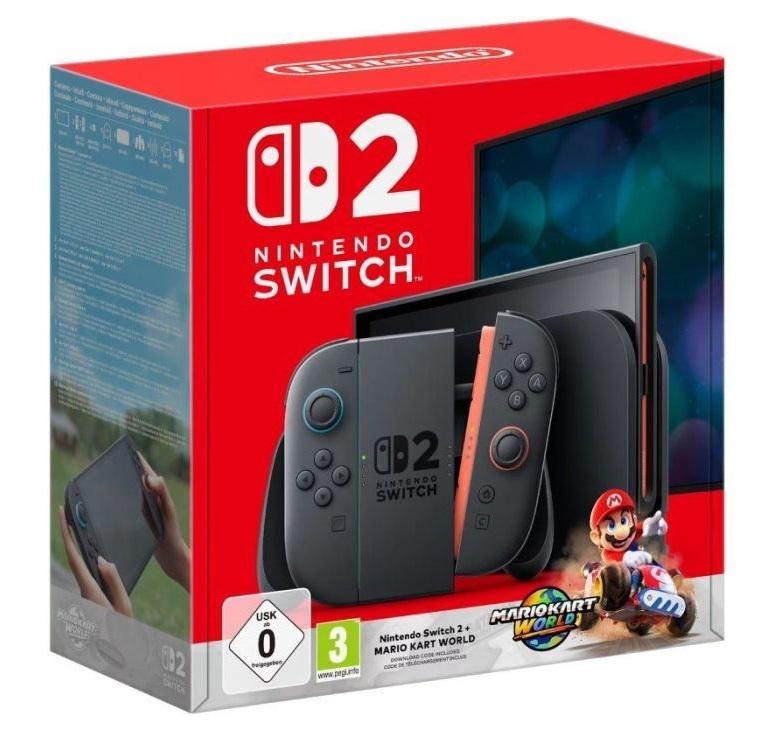 CONSOLE SWITCH 2 BLACK NERA + GIOCO MARIO KART WORLD
