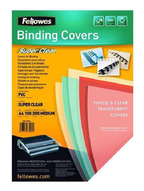 COPERTINE PVC QUADRANTI PER RILEGATURE A4 150M TRASPARENTE (100PZ)