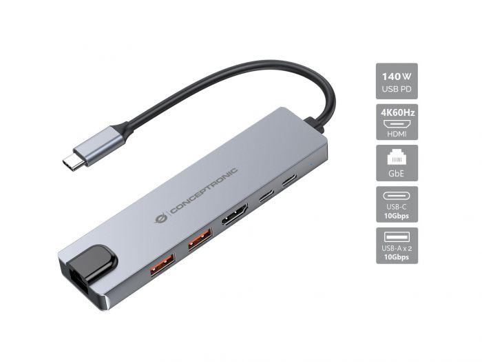DOCKING STATION DONN29G 6-IN-1 USB3.2/HDMI/USB-A