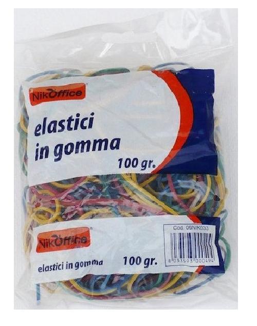 ELASTICI IN GOMMA ASSORTITI - 100 GRAMMI - MISTI (06NIK033)