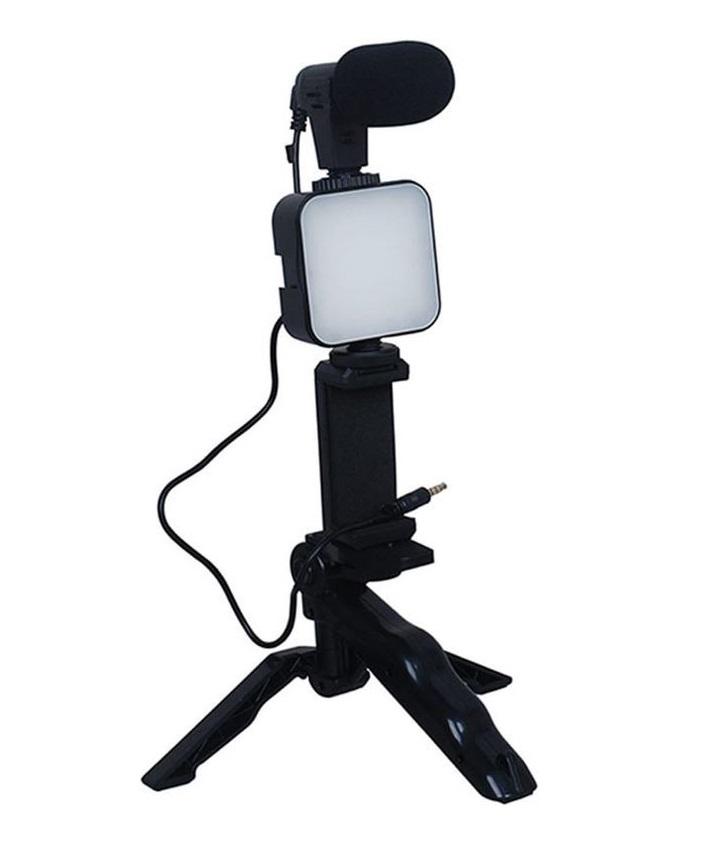 KIT VLOGGING CAMERA - SUPPORTO VIDEO SMARTPHONE PORTATILE CON LUCE LED (S12)