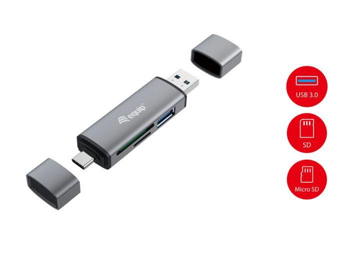 LETTORE DI SCHEDE MULTICARD CON HUB USB 3.2 GEN 1 ESTERNO OTG (245460)