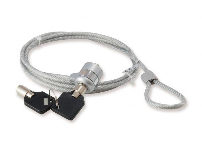 LUCCHETTO PER LAPTOP CON CHIAVE - 1,5 MT (CNBSLOCK15) SILVER