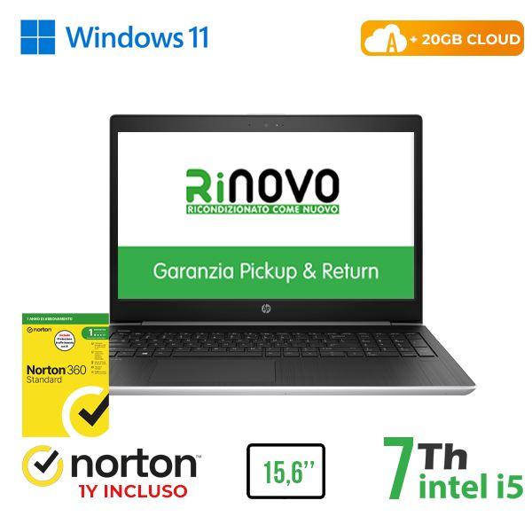 NOTEBOOK 450 G5 15.6" INTEL CORE I5-7 GEN. 8GB 512GB SSD WINDOWS 11 PRO + NORTON ANTIVIRUS + 20GB CLOUD - RICONDIZIONATO (RN62524311)
