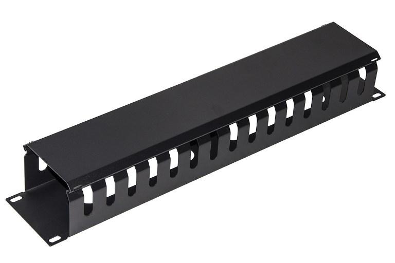 PANNELLO GUIDACAVI PER ARMADI RACK 19" 2U A GABBIA NERO 483X88X70 MM IN METALLO (LKORG2UD)