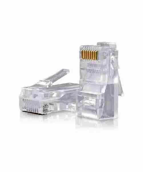 PLUG RETE RJ45 CONNETTORI TRASPARENTI PASSANTI UTP 8P CAT5E (SN21405)
