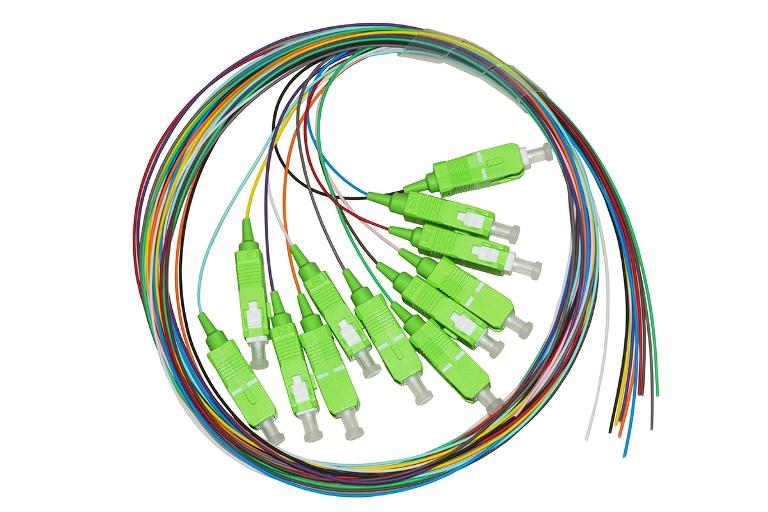 SET 12 CAVI PIGTAIL FIBRA OTTICA COLORATI CONNETTORI SC APC SINGLEMODE MT.2 (LKSC12APC)