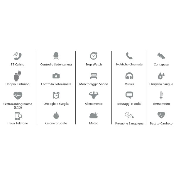 SMARTWATCH KWP005 SILVER CON CINTURINO IN SILICONE NERO/GRIGIO O BIANCO