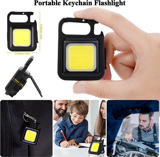 Mini Torcia LED Portachiavi,Torcia Led Potente 900 Lumen,Piccola torcia portachiavi ricaricabile,Impermeabile Torcia Tascabile con Rosso Blu Flash